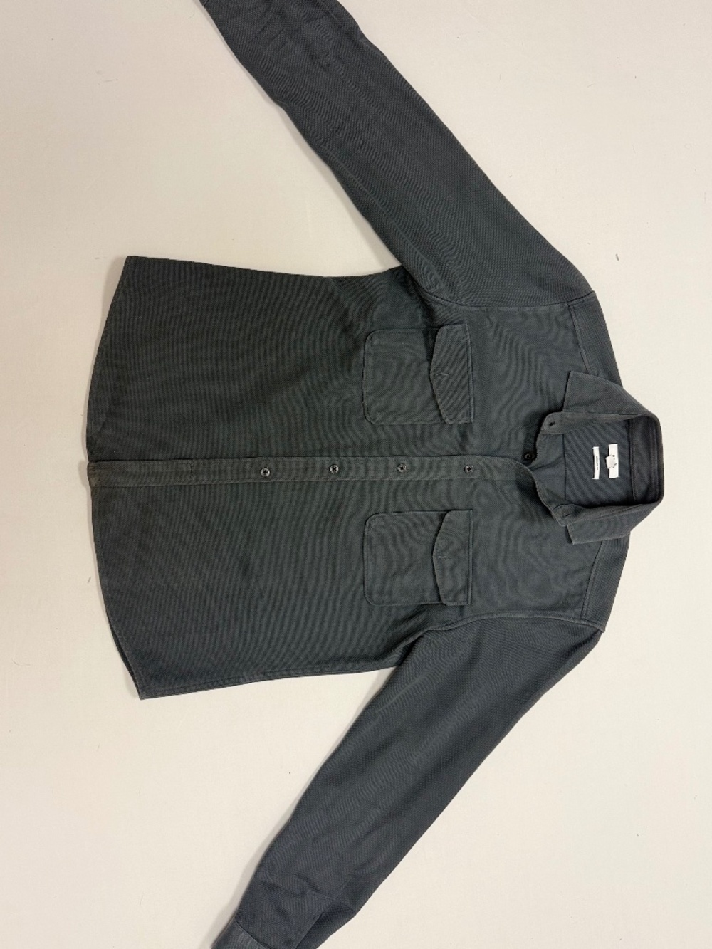 🖤 REISS Four-Pocket Utility Overshirt  Title: REISS Men’s Charcoal Gray Four-Po